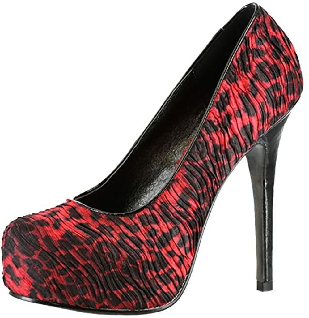 5 Inch Heel Bettie Page Women's Tana Red High Heel Pump - Size 8